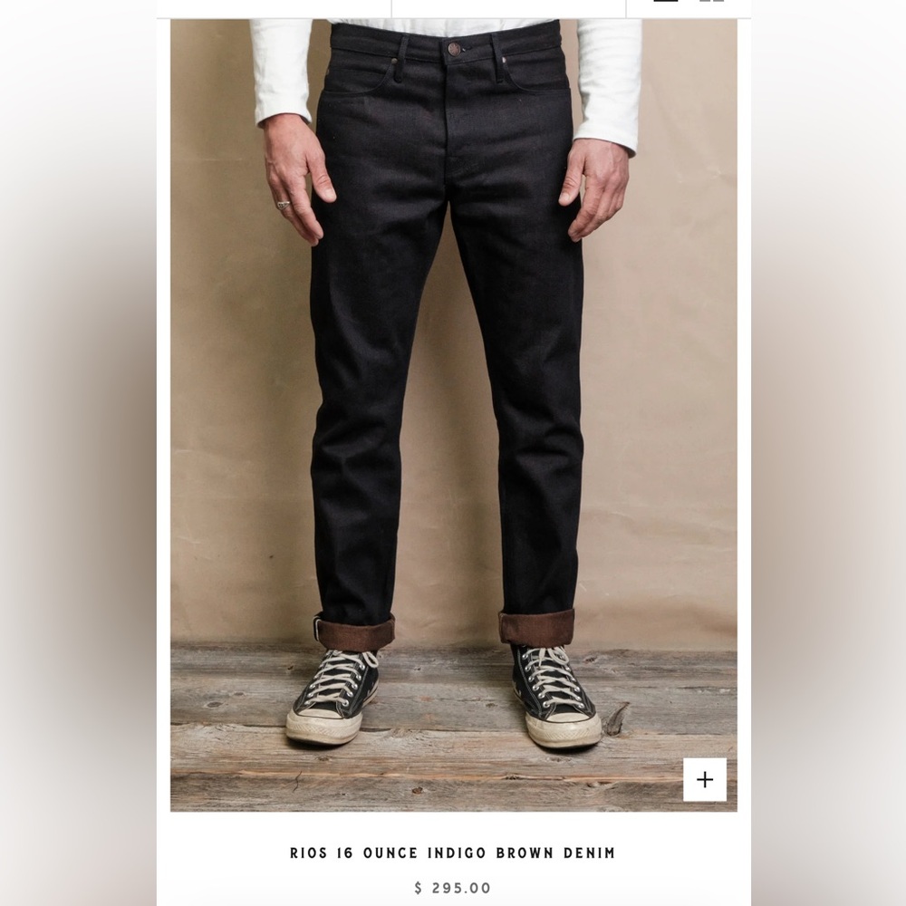 Freenote Cloth Rios 16 ounce Indigo Brown Selvedge Denim Jeans